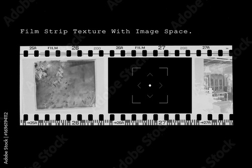 Film strip with image space.black and white film frame.