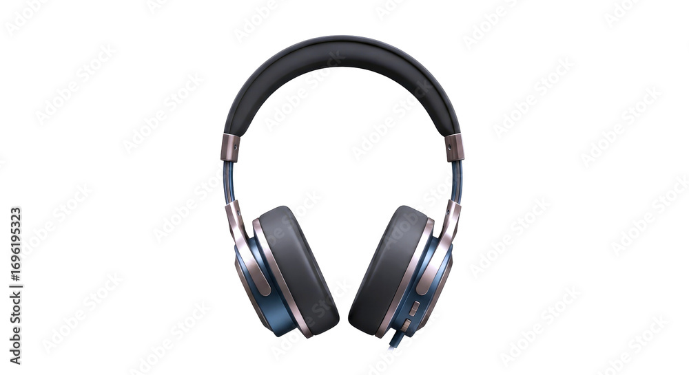 Fototapeta premium immersive audio experience premium wireless headphones, deep bass, noise cancellation, isolated on transparent background