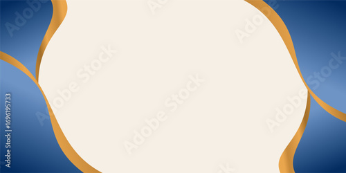 abstract background with blue frame and gold lines. free copyspace area design