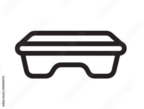 Clean animal feeder trough icon in vector illustration