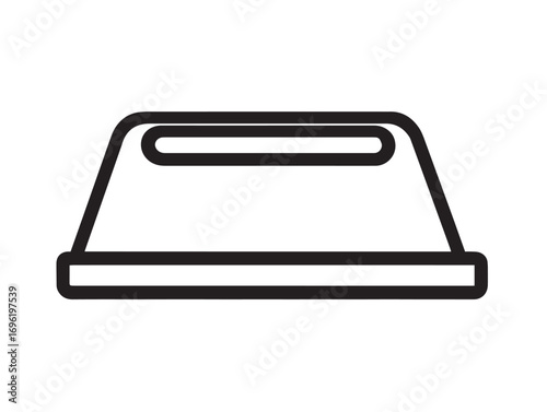 Minimal vector outline of animal feeder trough equipment
