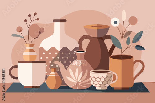 set of coffee cups