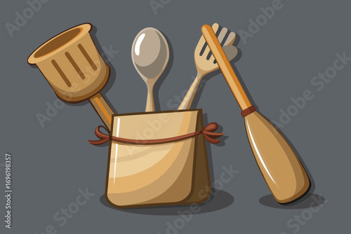 set of kitchen utensils