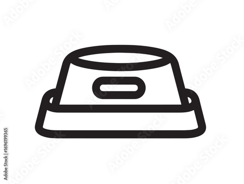 Modern 2D vector art of animal feeder troughs design