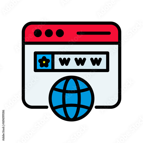 Domain lineal color icon
