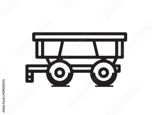 Clean farming wagon feeder illustration with elegant lines