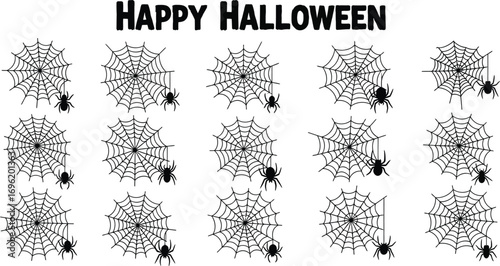 Festive happy halloween spider web pattern for spooky season celebrations and halloween themed designs and decorations