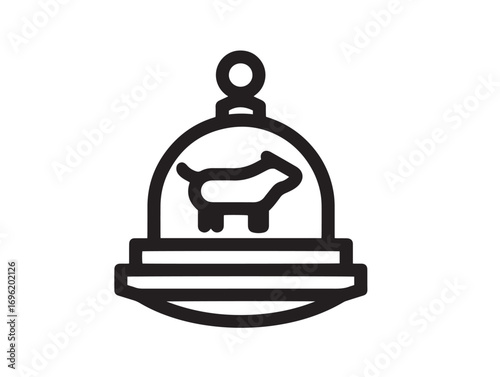 Elegant farming feeding system 2D line vector illustration