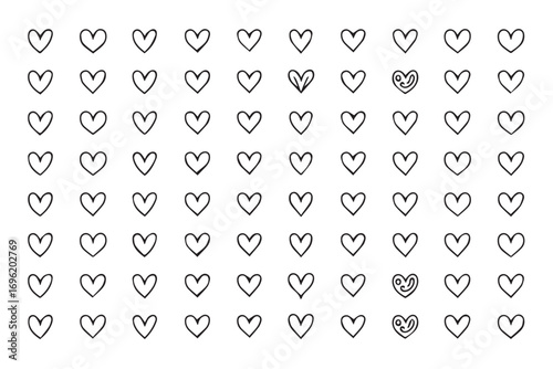 heart pattern recognition grid illustration for cognitive exercises and visual puzzle