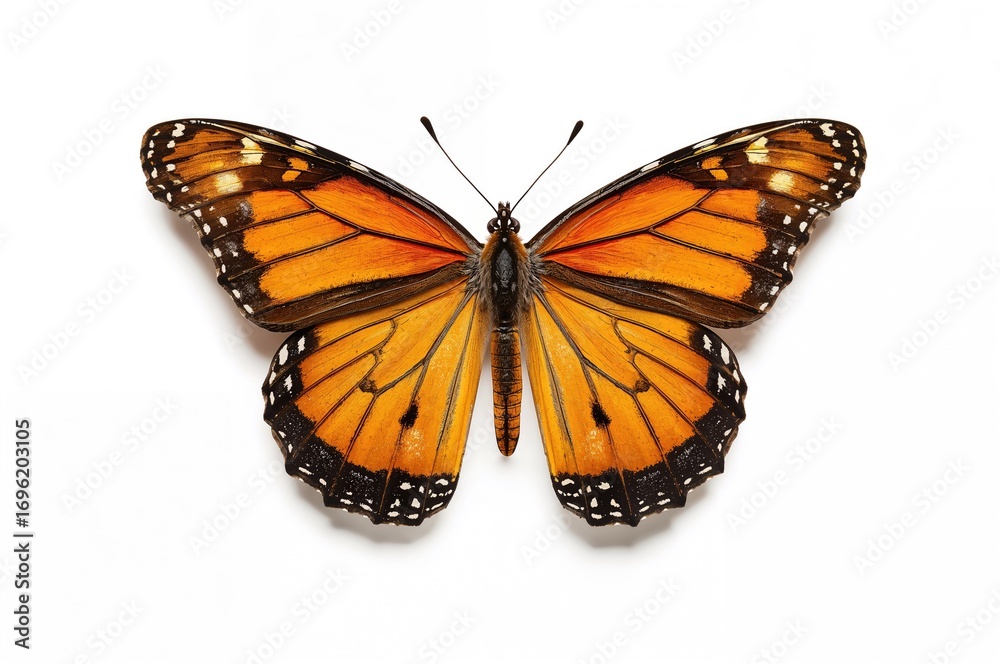 Fototapeta premium Isolated Monarch Butterfly with ample white space