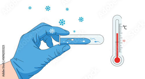 Observing freezing point depression phenomenon in a scientific experiment with a thermometer measuring low temperatures