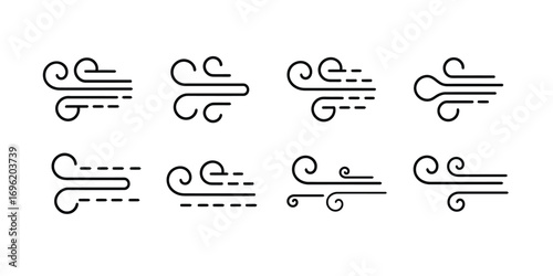 Wind blow vector. air flow symbol. vector illustration.