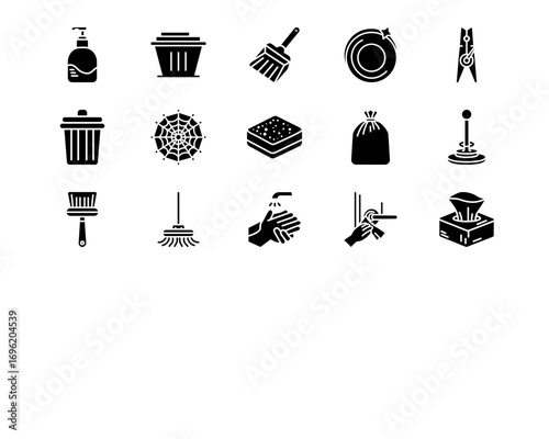 House Cleaning Line Vector Icons