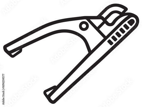 Elegant animal hoof trimming device in 2D vector art