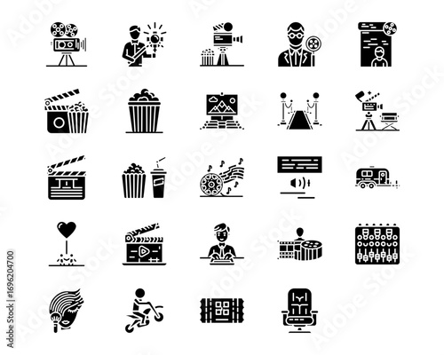 Cinema Line Vector Icons
