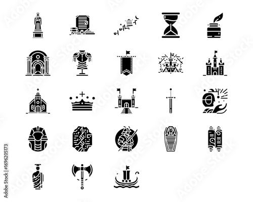 History Line Vector Icons