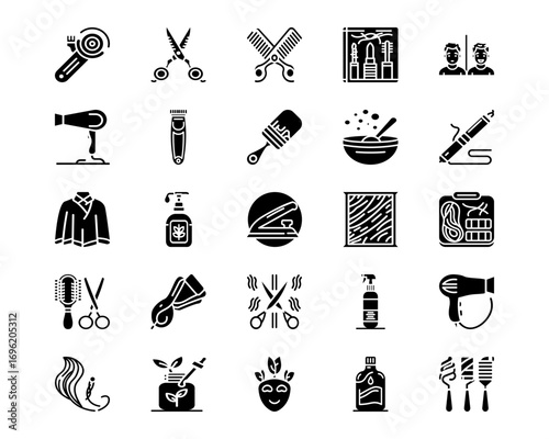 Hair Salon Line Vector Icons