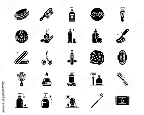Hygiene Routine Line Vector Icons