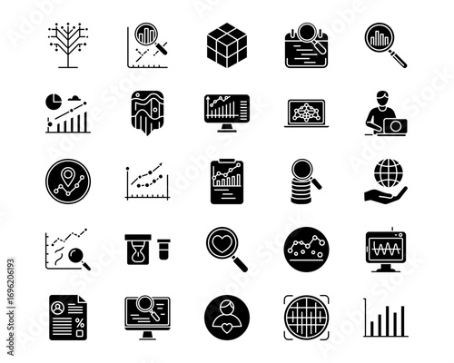 Data Analytics Line Vector Icons