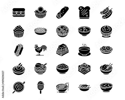 World Cuisine Line Vector Icons