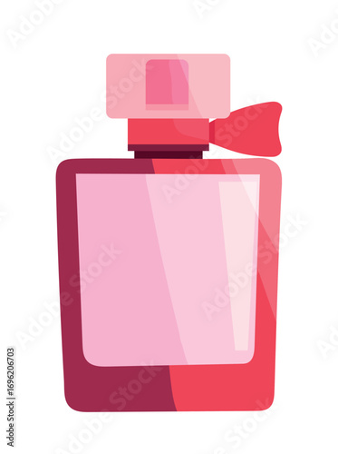 Pink perfume. Flat vector clipart, illustration with isolated background.