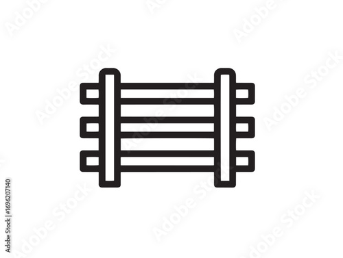 Stylish animal shelter fencing drawn in clean minimal lines