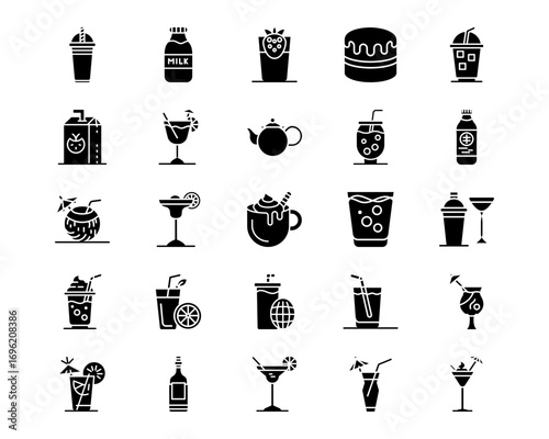 Beverages Line Vector Icons