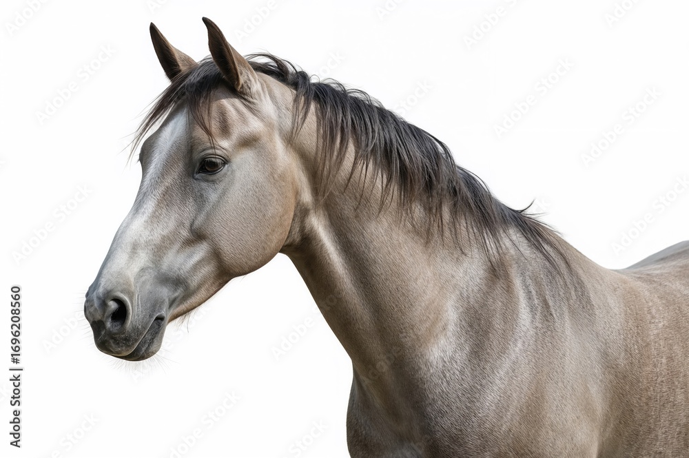 Obraz premium Arabian stallion standing against a white backdrop