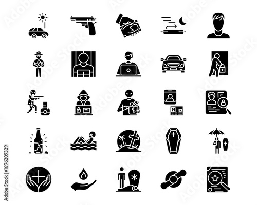 Prison Line Vector Icons