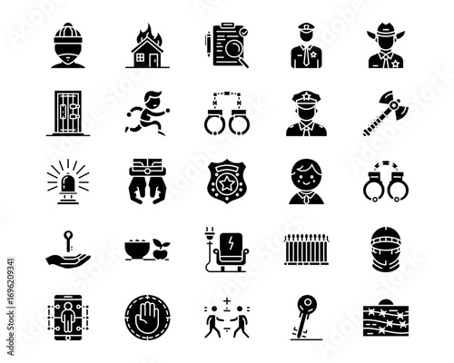 Prison Line Vector Icons