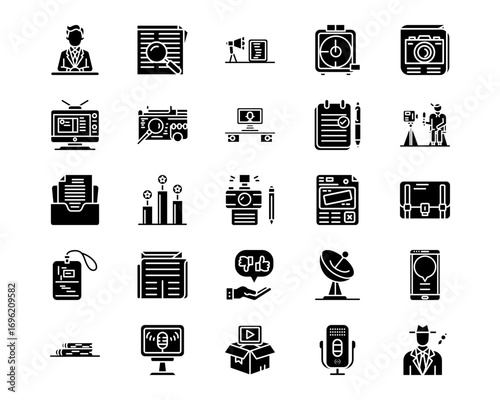Journalism Line Vector Icons
