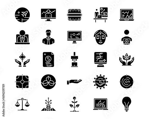 Business Analytics Line Vector Icons