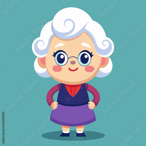 Charming Cartoon Grandmother Illustration