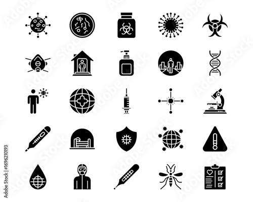 Infectious Diseases Line Vector Icons