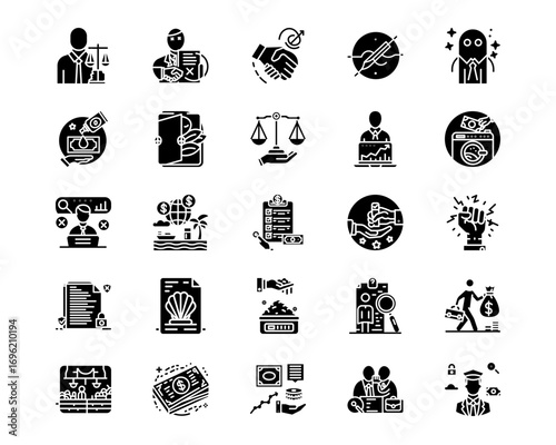Corruption Line Vector Icons