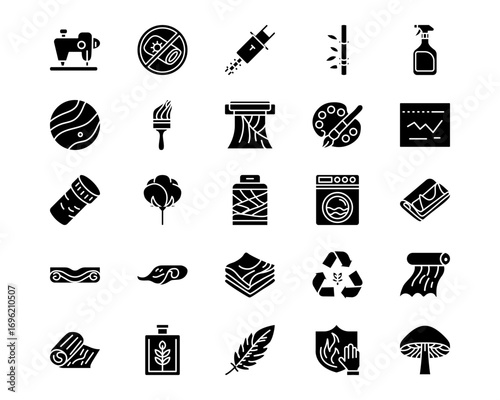 Fabric Features Line Vector Icons