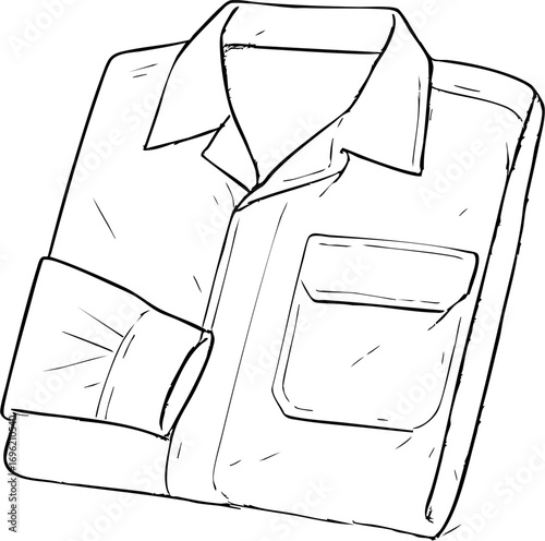 television job loss concept. Folded shirt illustration with pocket detail.