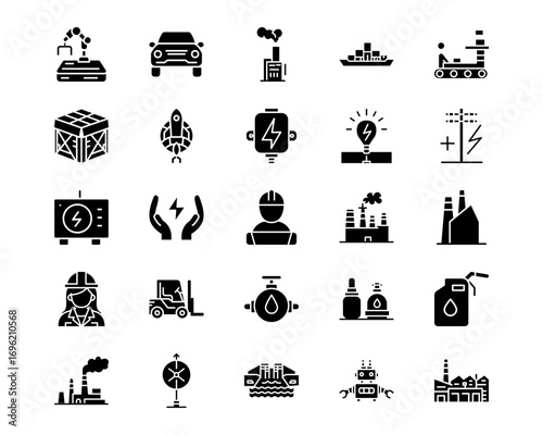 Manufacturing Line Vector Icons