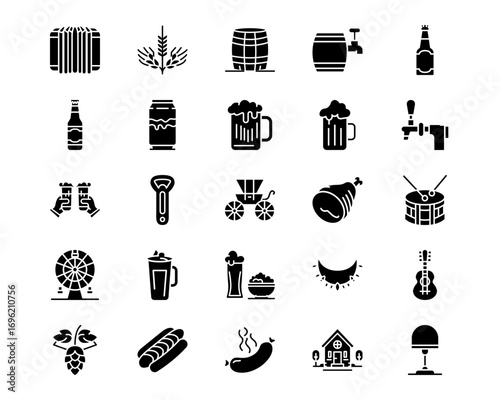 Oktoberfest Line Vector Icons