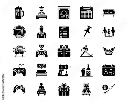 Bowling Line Vector Icons