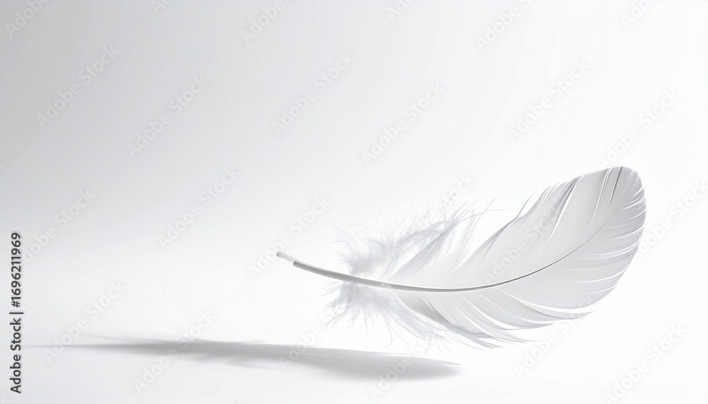Fototapeta premium A Soft White Feather Symbolizing Peace and Lightness