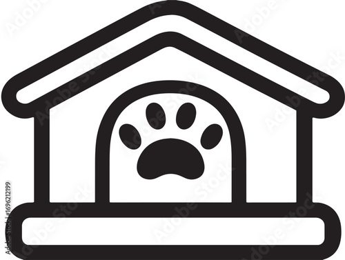 Minimalist shelter supply illustration in vector line art format