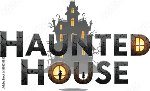 Spooky Haunted House illustration perfect for Halloween designs and events
