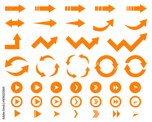 シンプルな矢印とアイコンセット　オレンジ
Simple arrow and icon set (orange)