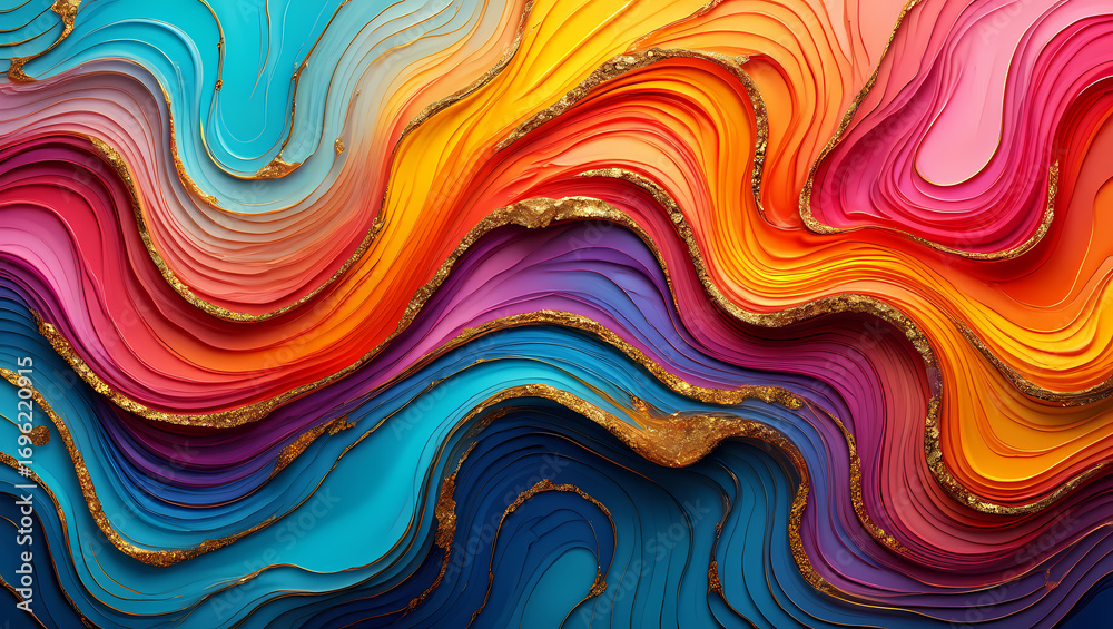 Vibrant abstract fluid art background with swirling colors and golden accents, creating a mesmerizing and luxurious visual experience for modern designs Vibrant abstract fluid art background with swirling colors and golden accents, creating a mesmerizing and luxurious visual experience for modern designs