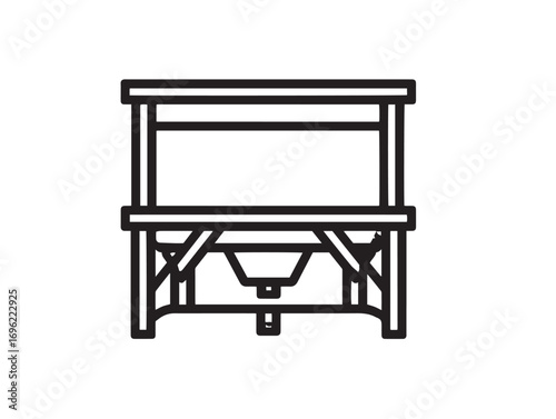 Clean bale feeder machine icon in minimal vector style