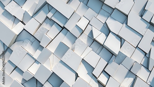 Abstract Background of White Cubes Modern Architecture Design Concept