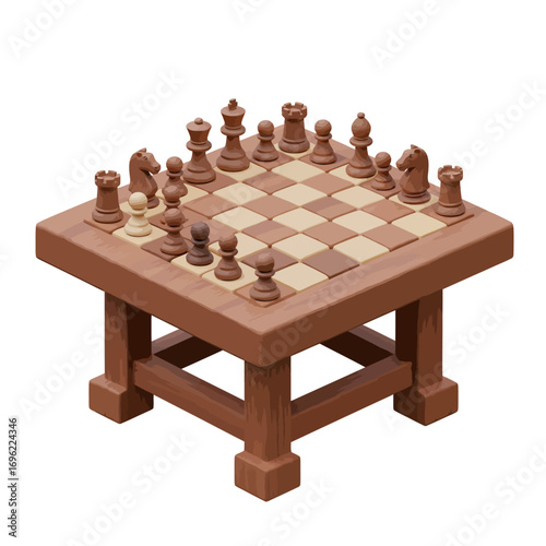 Wooden Chessboard Game Table Strategy Competition and Classic Design