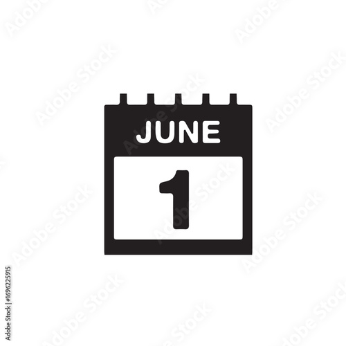 : 1 june calender icon.