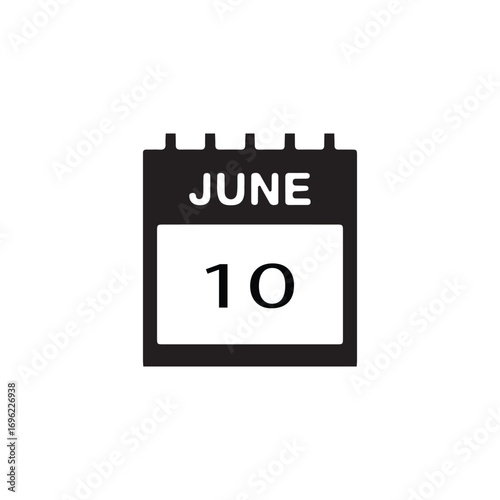 ): 10 june calender icon